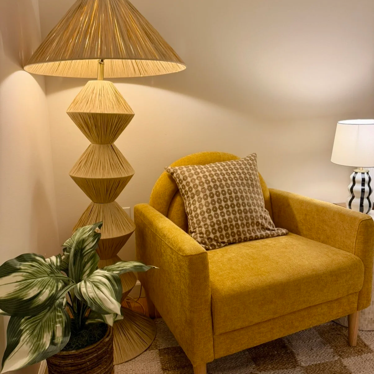 Warm therapy office where a first therapy session might take place