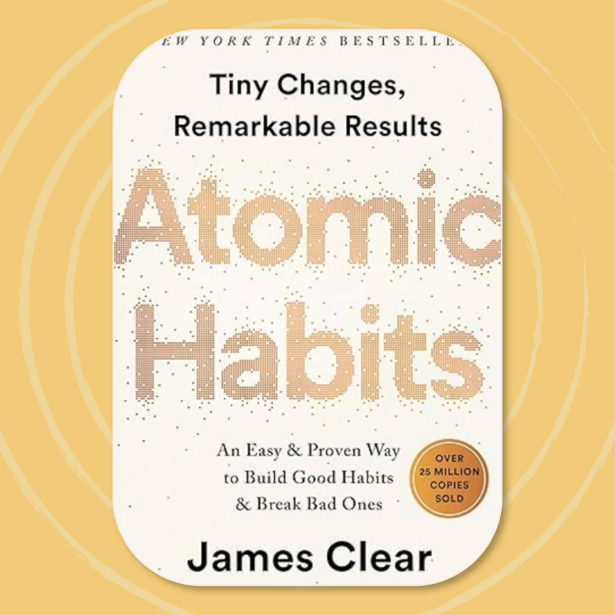 Book cover titled "Tiny Changes, Remarkable Results" by James Clear.