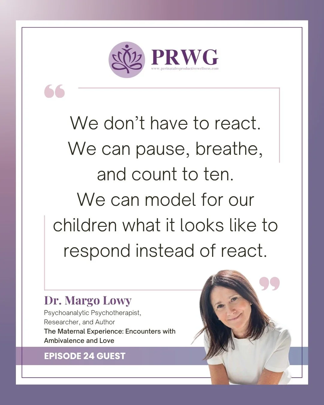Motherhood moves fast.
Too fast sometimes.

We&rsquo;re conditioned to think we must respond to every need, every cry, every request right now.

But as Dr. Margo Lowy reminds us, there&rsquo;s power in slowing down.

Saying, &ldquo;I need a moment,&r