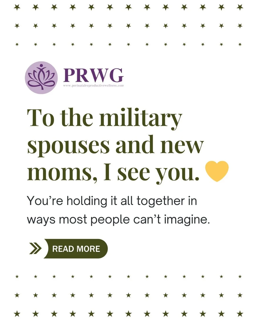 To the military spouses and new moms &mdash; you are doing one of the hardest jobs in the world while carrying so much unseen weight. 💛

If you&rsquo;ve been feeling anxious, overwhelmed, or alone, you&rsquo;re not broken &mdash; you&rsquo;re human.