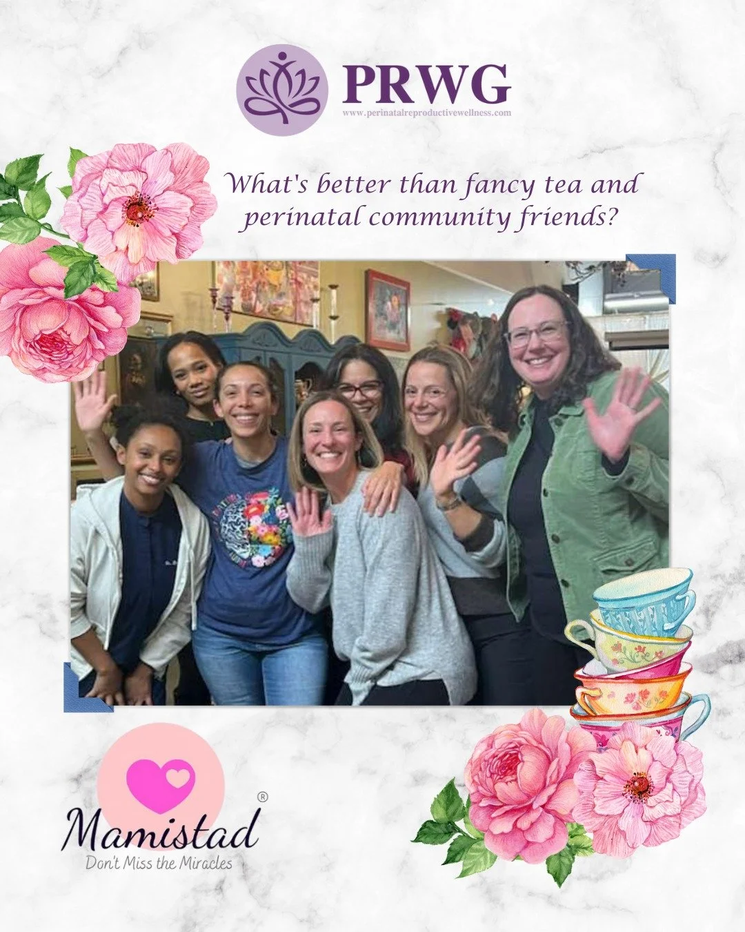 What's better than fancy tea and perinatal community friends?

Recently, we attended a Mamistad event at Tea with Mrs. B! If you don&rsquo;t know about this amazing place, check it out! We gathered in a small group setting to get to know each other&r