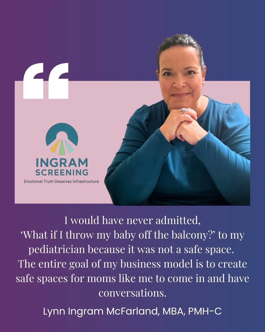 As we approach the 1-year anniversary of Perinatal and Reproductive Perspectives (!?!), I could not be more excited to welcome back our first guest, Lynn Ingram McFarland of Ingram Screening. 

Her first episode was full of honesty, resilience and pa