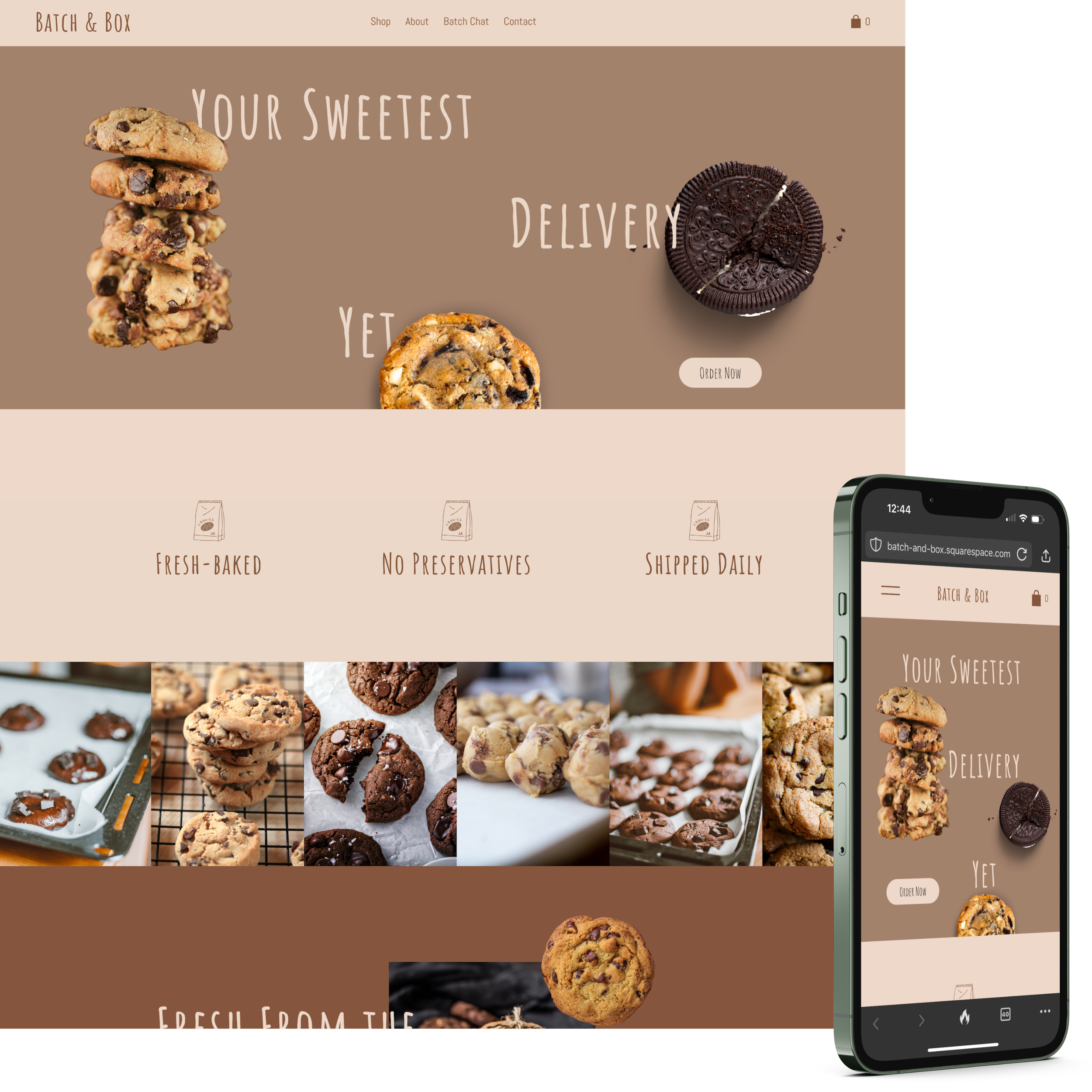 Batch & Box - a trendy Squarespace ecommerce template for bakers
