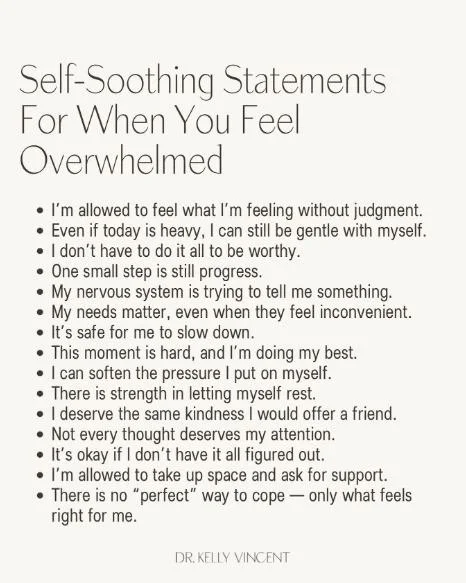 from @dr.kellyvincent
When life feels like too much, it&rsquo;s easy to turn inward with blame or pressure. But what if you met yourself with compassion instead? These gentle reminders aren&rsquo;t just nice words &mdash; they&rsquo;re tools for soft