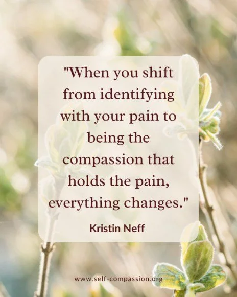 from @neffselfcompassion
When we over-identify with emotions, we suffer more. But mindfulness and self-compassion help us relate to our feelings without becoming them&mdash;holding them with care.
ㅤ
Next time a strong emotion comes up, pause and say: