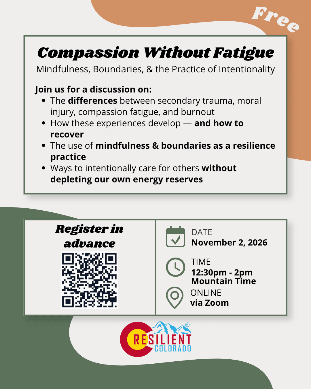 Register for our Compassion Without Fatigue Workshop on November 2nd, 2026.