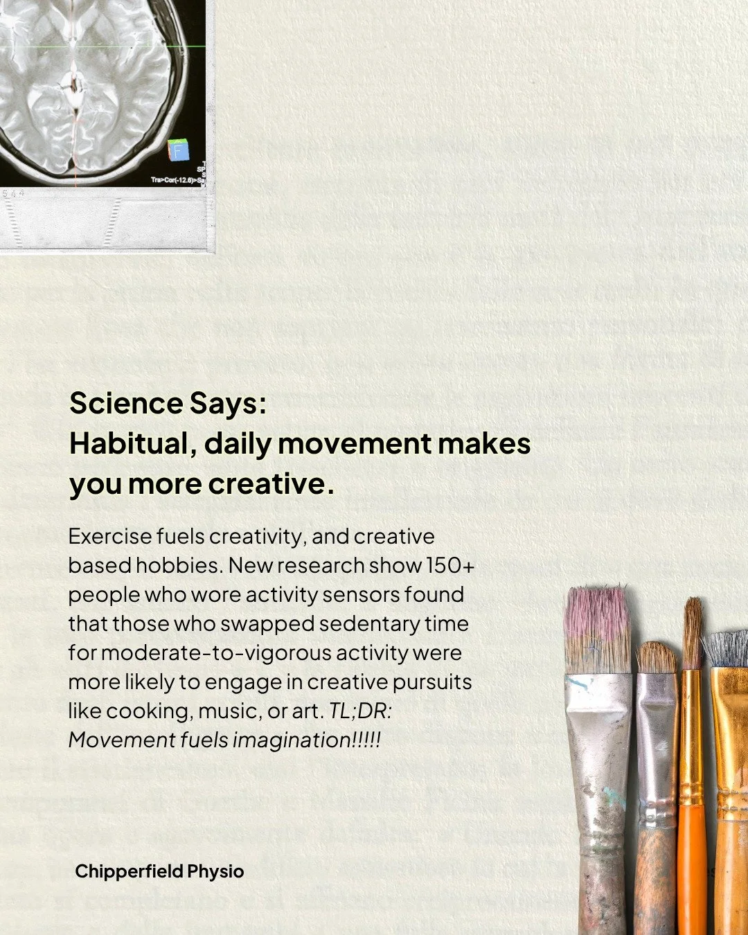 Feeling stuck on a problem or low on inspiration?
Get moving. 🚶‍♀️💭
Even a few minutes of daily movement can spark creativity and open new pathways in your brain!