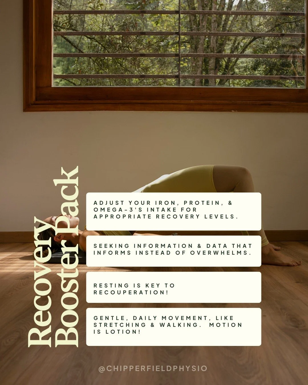 Recovery isn't just about sitting still; it's an active process! Our "Recovery Booster Pack" covers all bases to help you bounce back faster and stronger. From targeted nutrition to mindful movement, we've got your back.

🌿 Fuel your body 