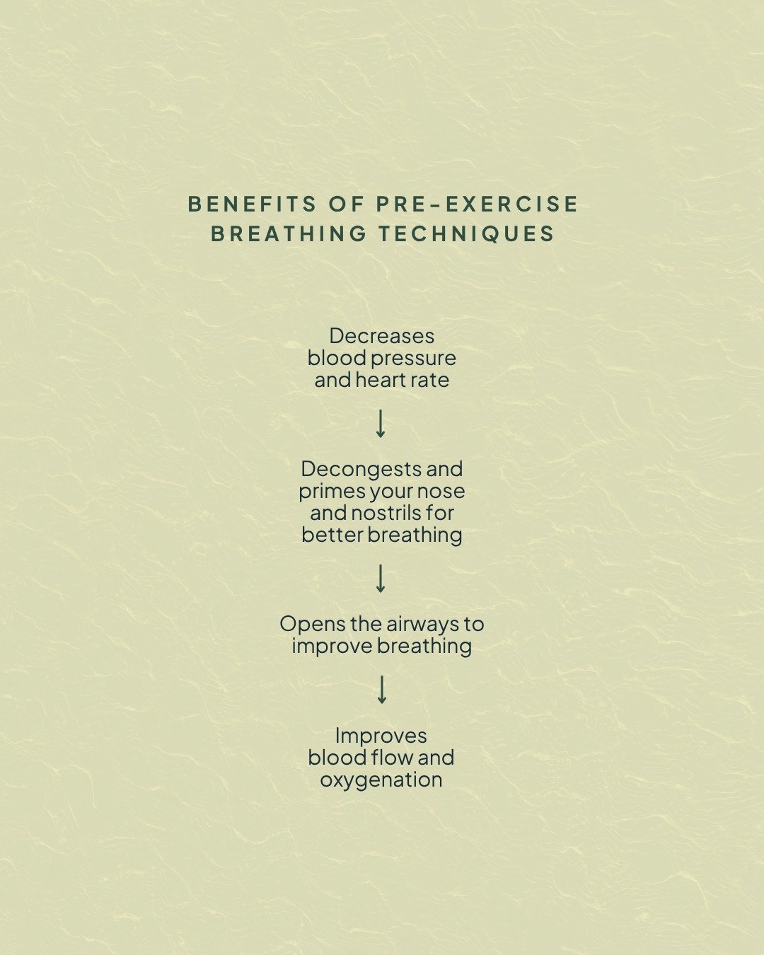 Ready to elevate your workout? Don't skip the warm-up, and definitely don't forget your breathwork! 🌬️ Pre-exercise breathing techniques are a game-changer for priming your body and mind.

Here's why you should incorporate them:

⬇️ Decreases blood 