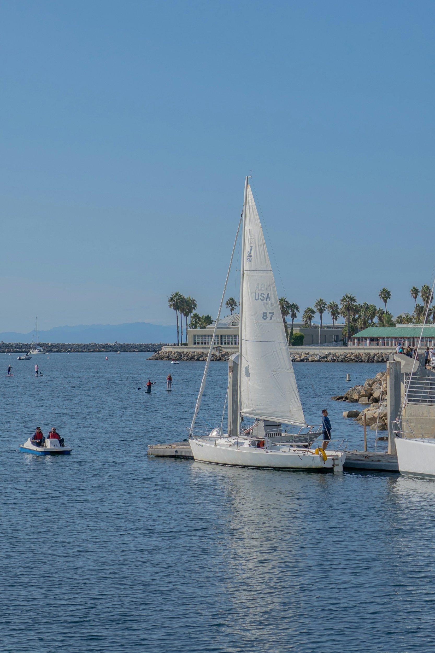 Redondo beach sail boats and harbor