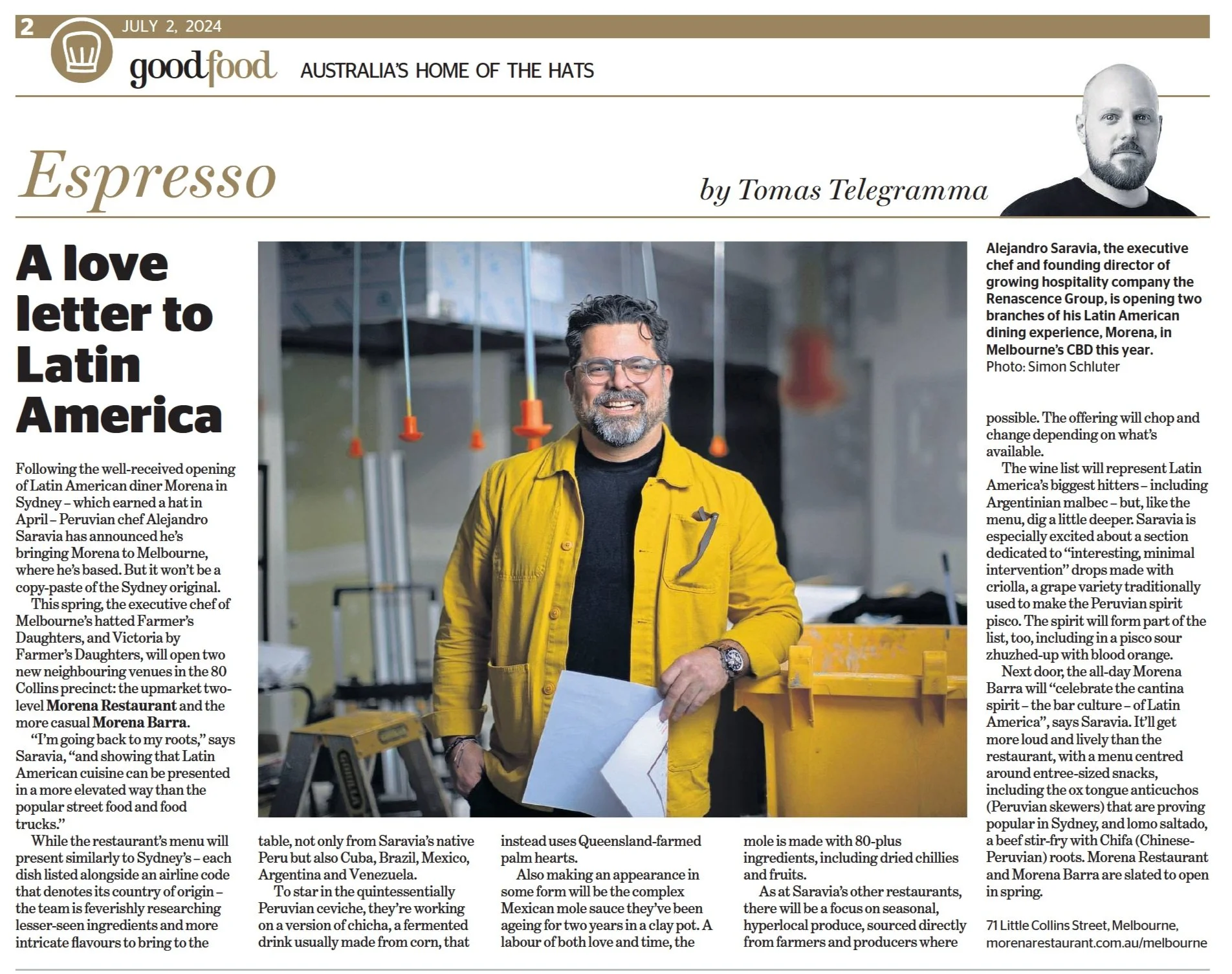 Good Food Main Article - Morena Melbourne