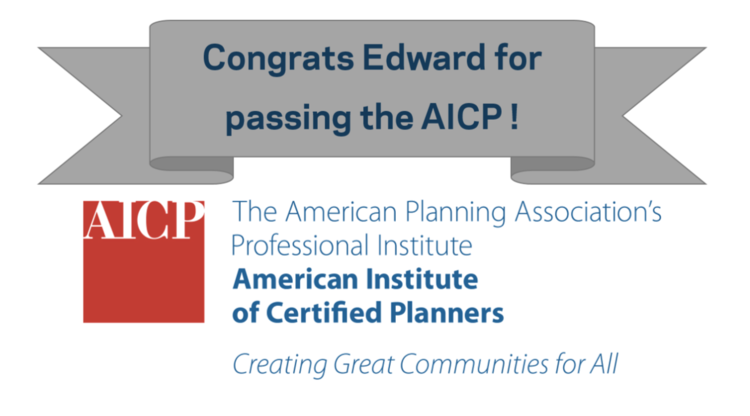 Edward Lamson Passed the AICP Exam