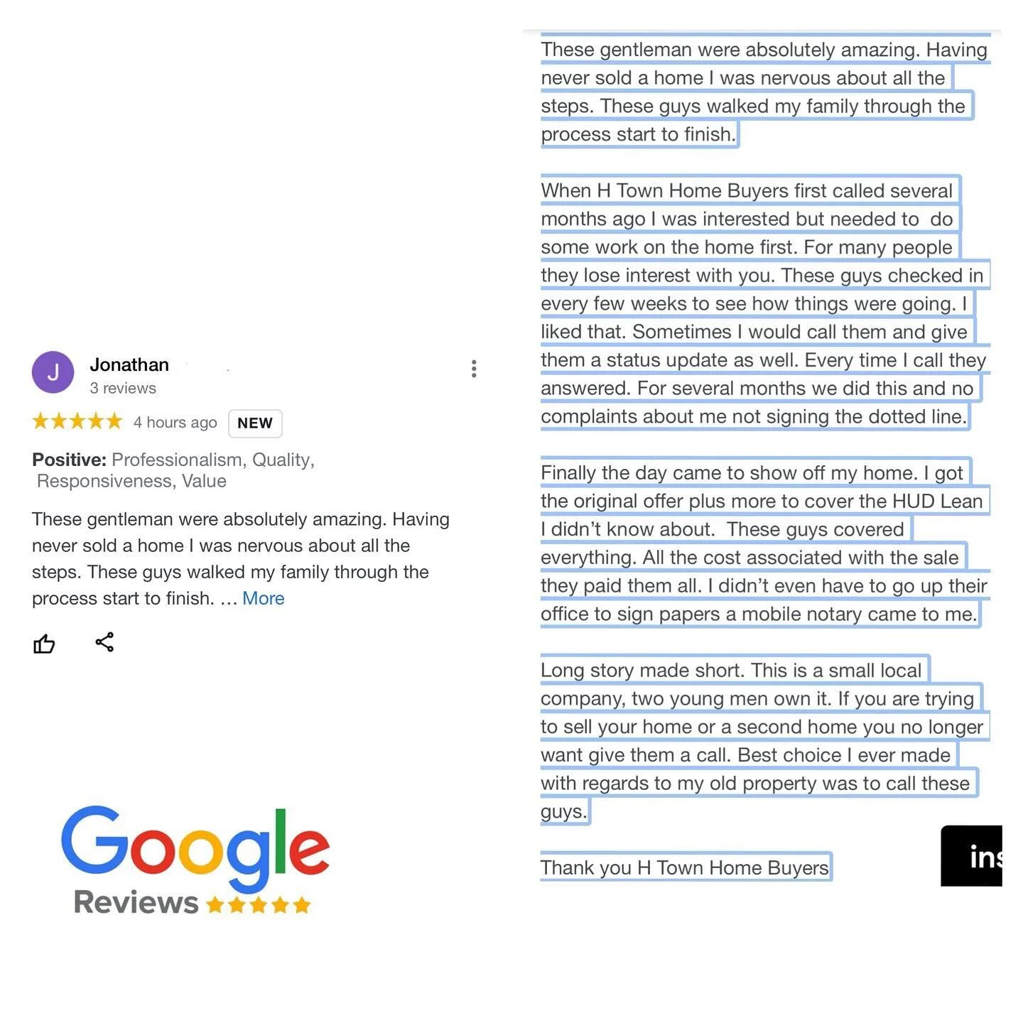 Another satisfied client. We are committed to every client from start to finish ! Sell to us @htownhomebuyers 😁🤝