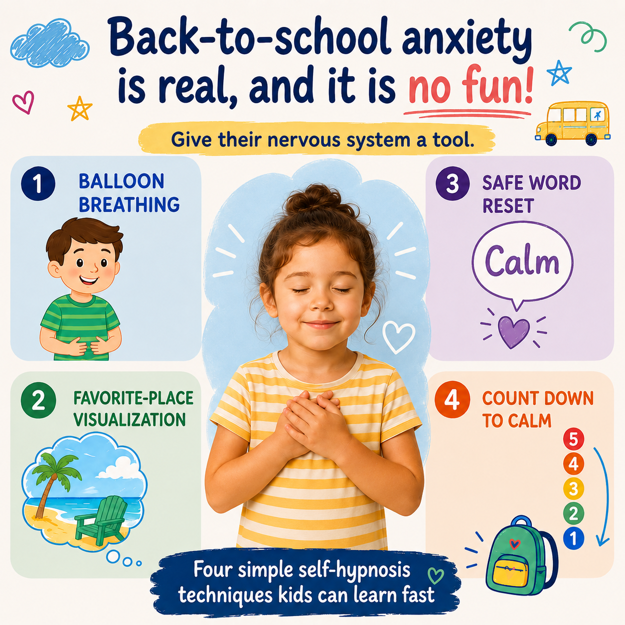 Calming Back-to-School Anxiety: Simple Hypnotherapy Techniques for Kids