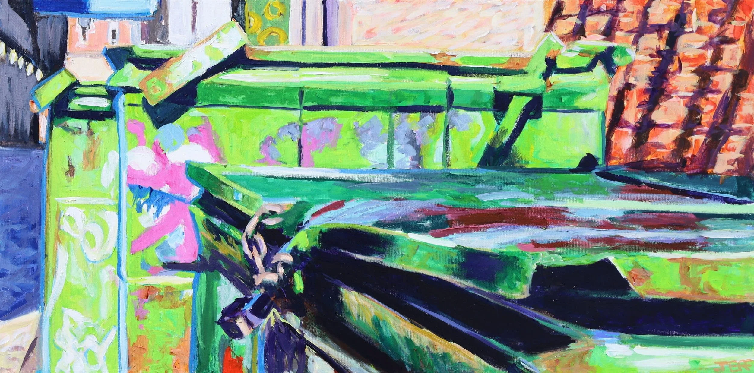 Green summer, Acrylic on canvas, 18x36 inches, Jeff Wilson, 2026.jpg