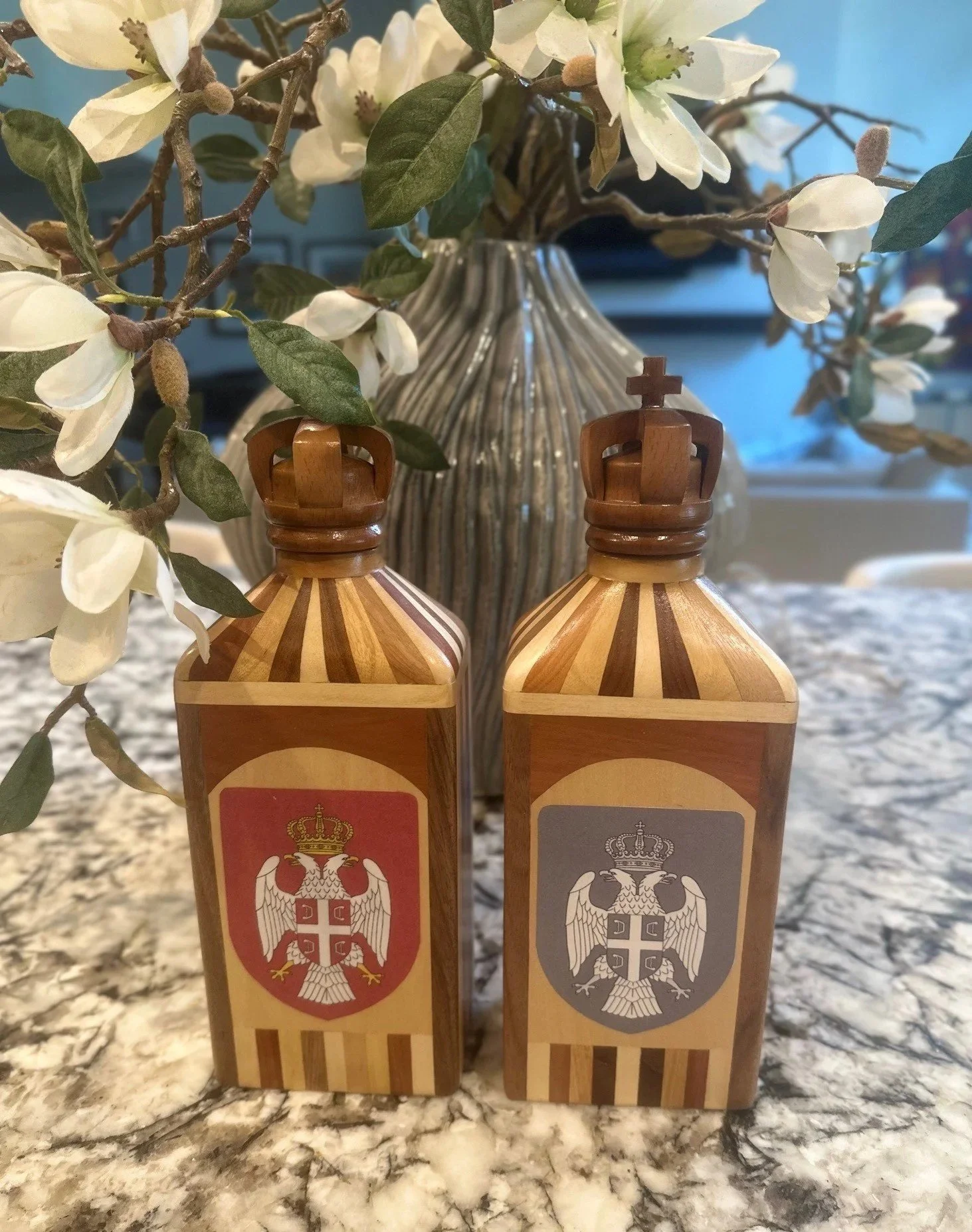 Artisan Crafted Wood Bottle