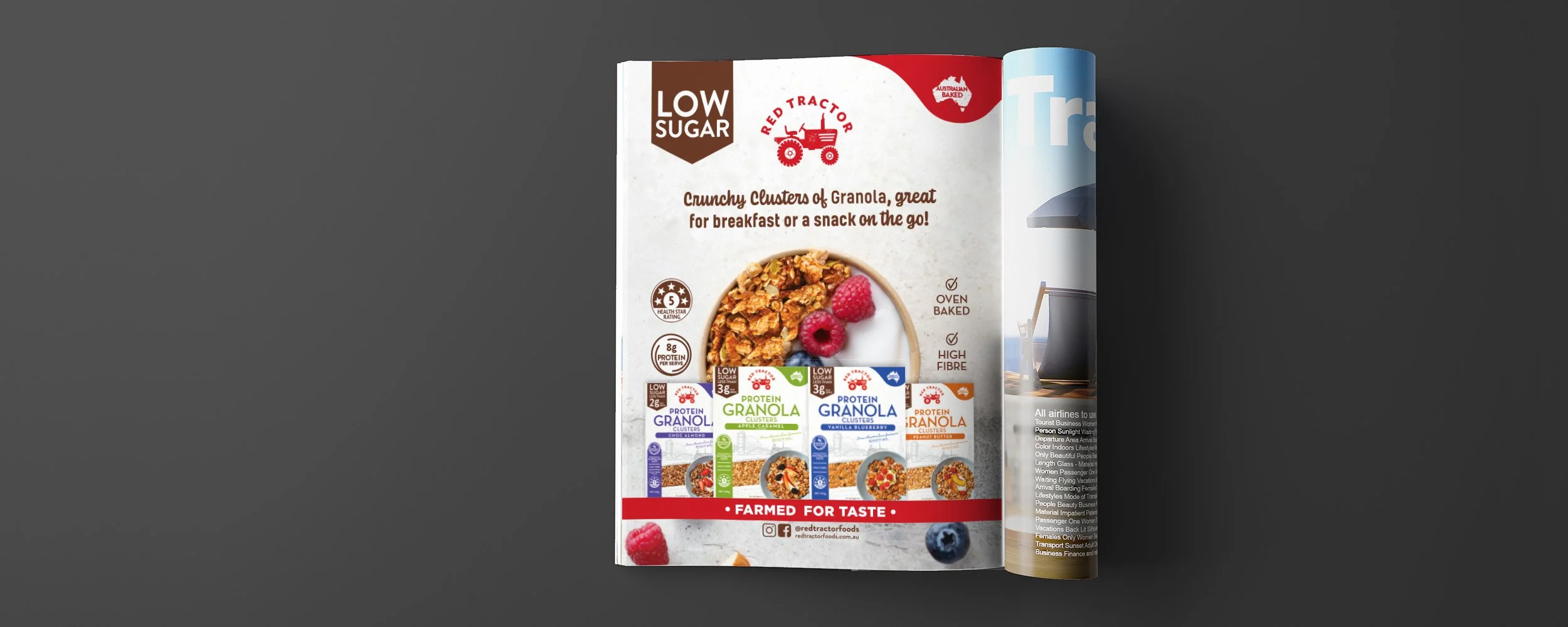 Red Tractor Granola Print Ad Design