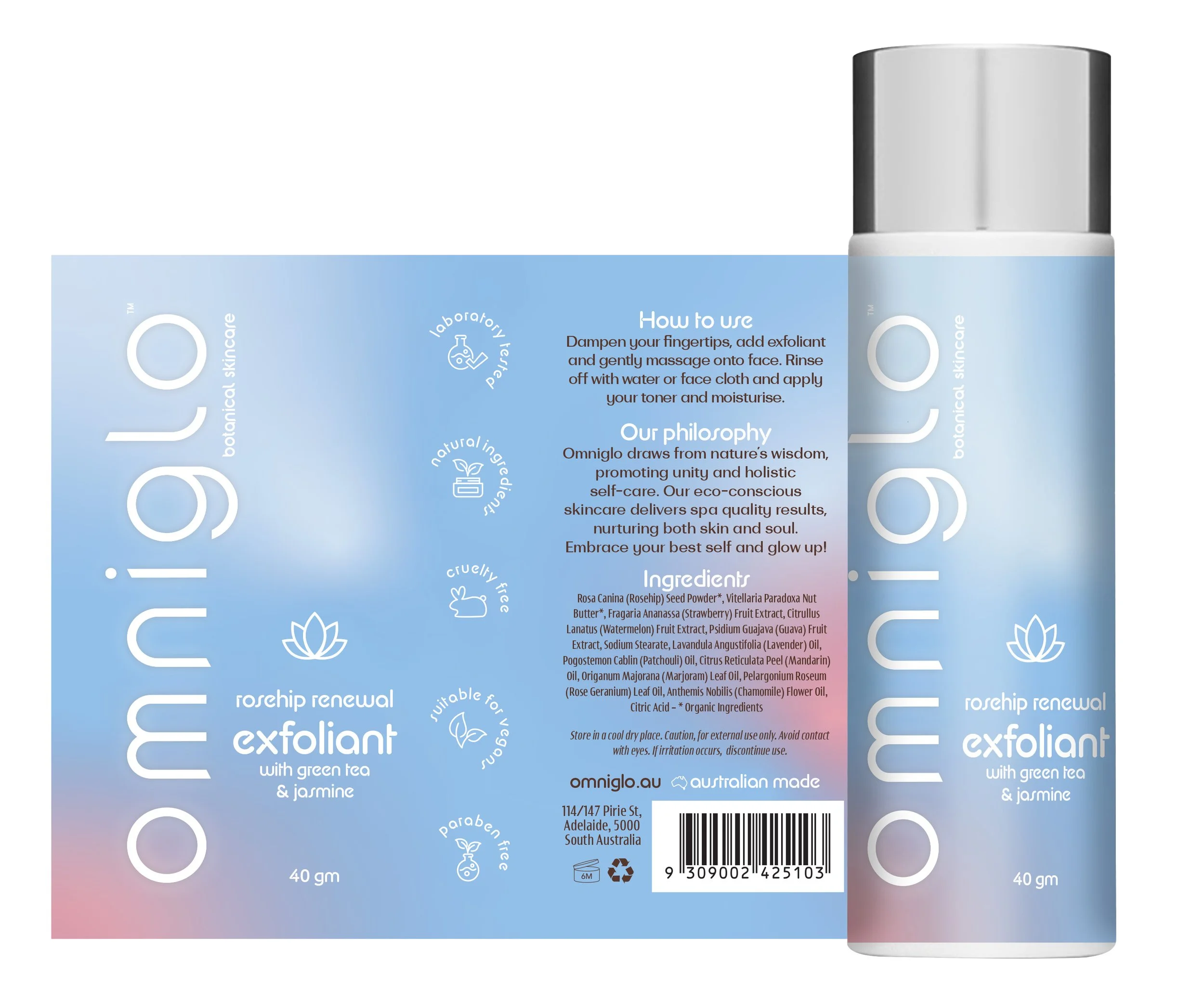 Omniglo Skincare Packaging Design