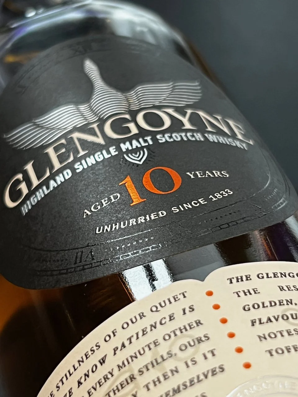 glengoyne 10 label close up
