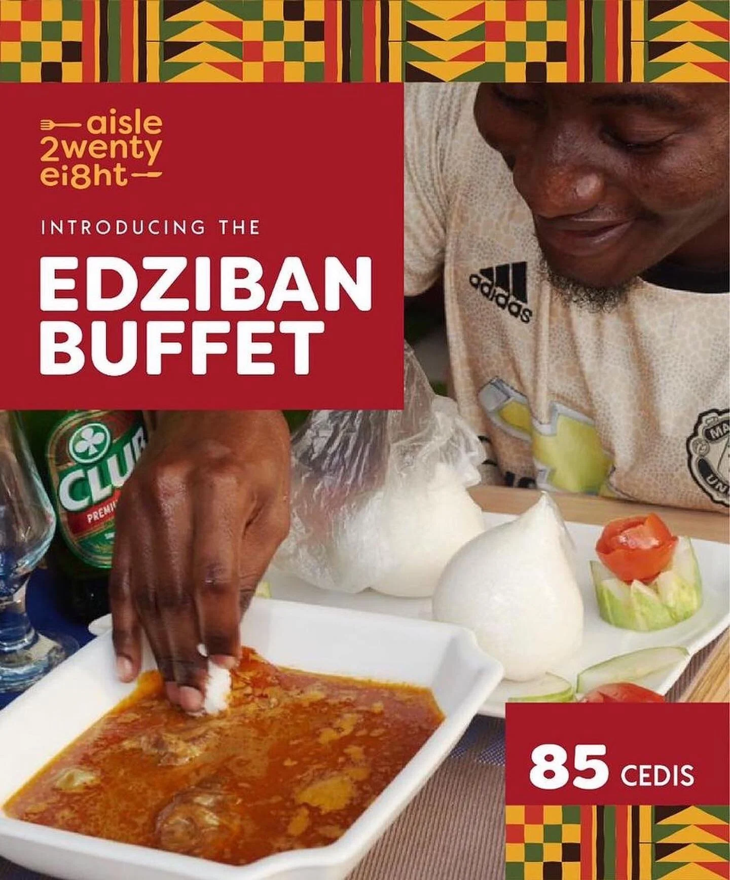 Can&rsquo;t say holiday without food!
@Aisle_28gh has a delicious Ghanaian buffet available this Sunday for JUST &cent;85. Swipe to see the menu and reserve your seat! Limited spaces available.
.
.
.
.
.
.
#buffet #africanfood #explorepage&nbsp;#inst