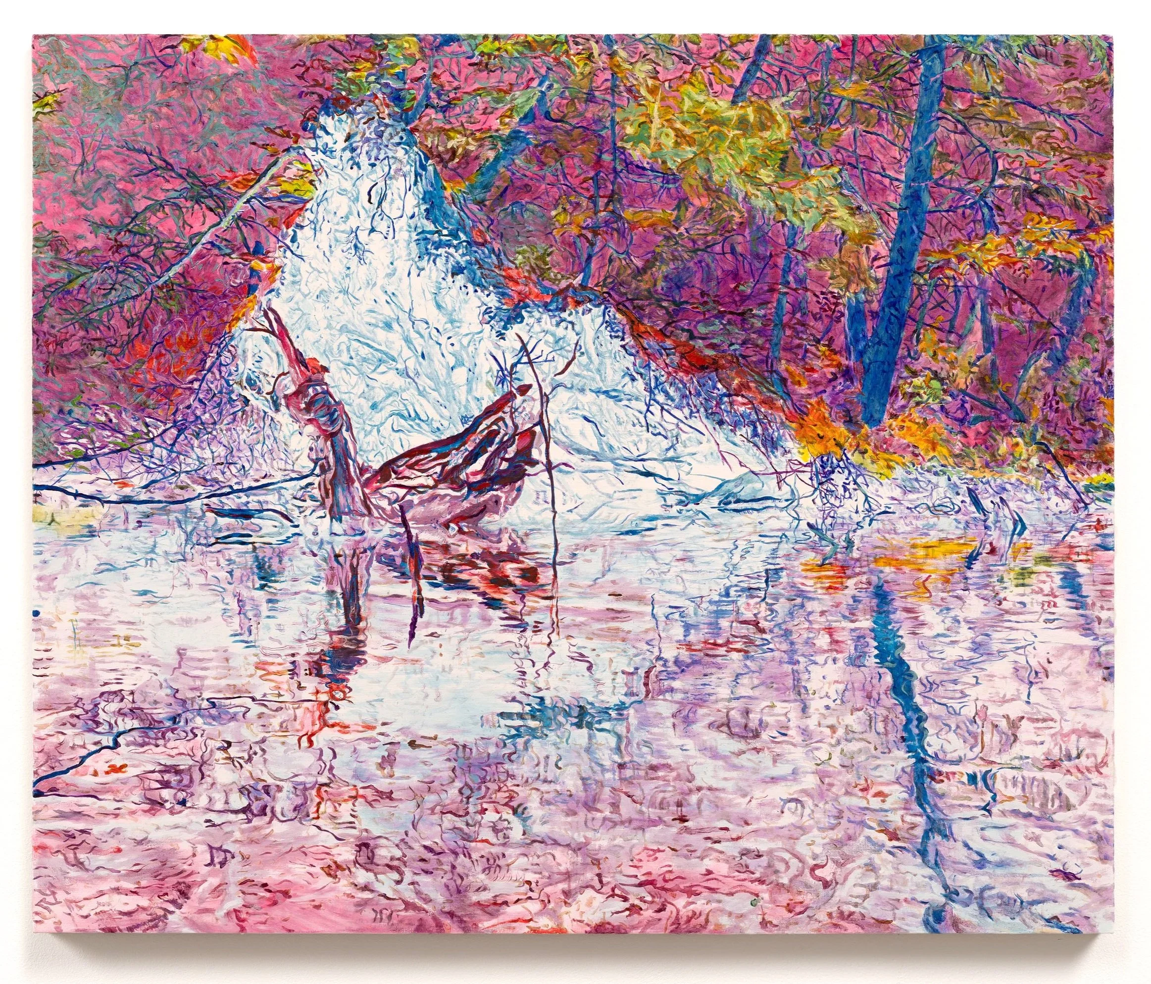   Overturned5717 InvPinkIceBlue,  2025, oil on panel, 24 x 20 in 