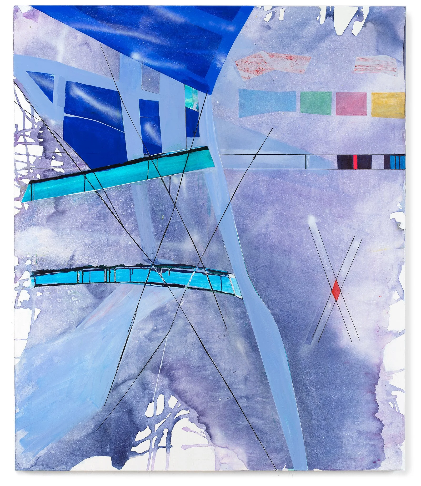   Slate,  2025, acrylic, flashe, spray paint and ink on canvas, 72 x 61 in 