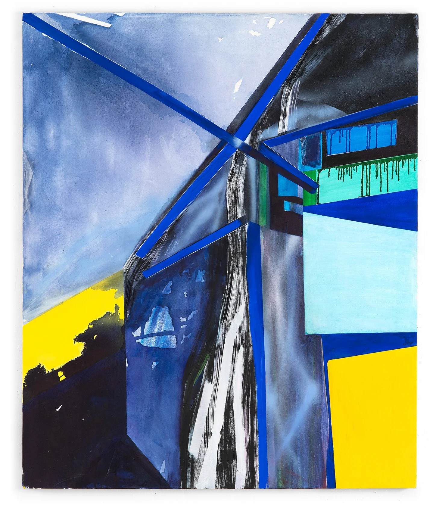   At Speed , 2025, acrylic, oil, flashe and ink on canvas, 48 x 40 in 