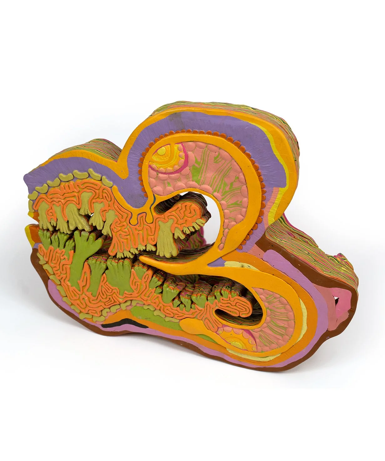   Doubling Back,  2026, epoxy clay and dispersed pigment, 23 x 19 x18 inches 