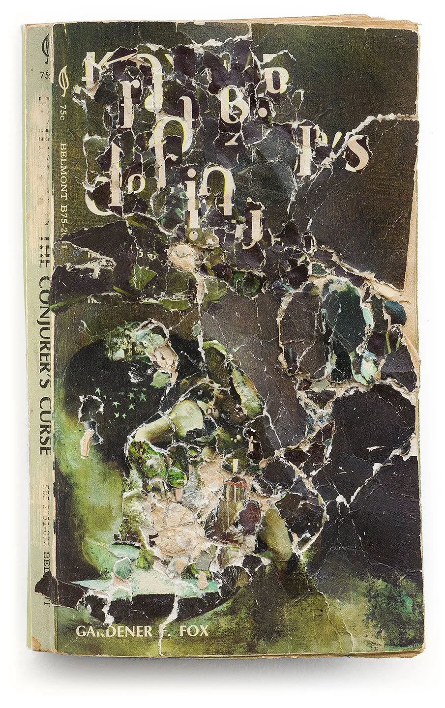  Andrea Burgay, The Conjurer’s Curse, 2024, Collage/Decollage on paperback book, 7 × 4.25 x .5 inches 