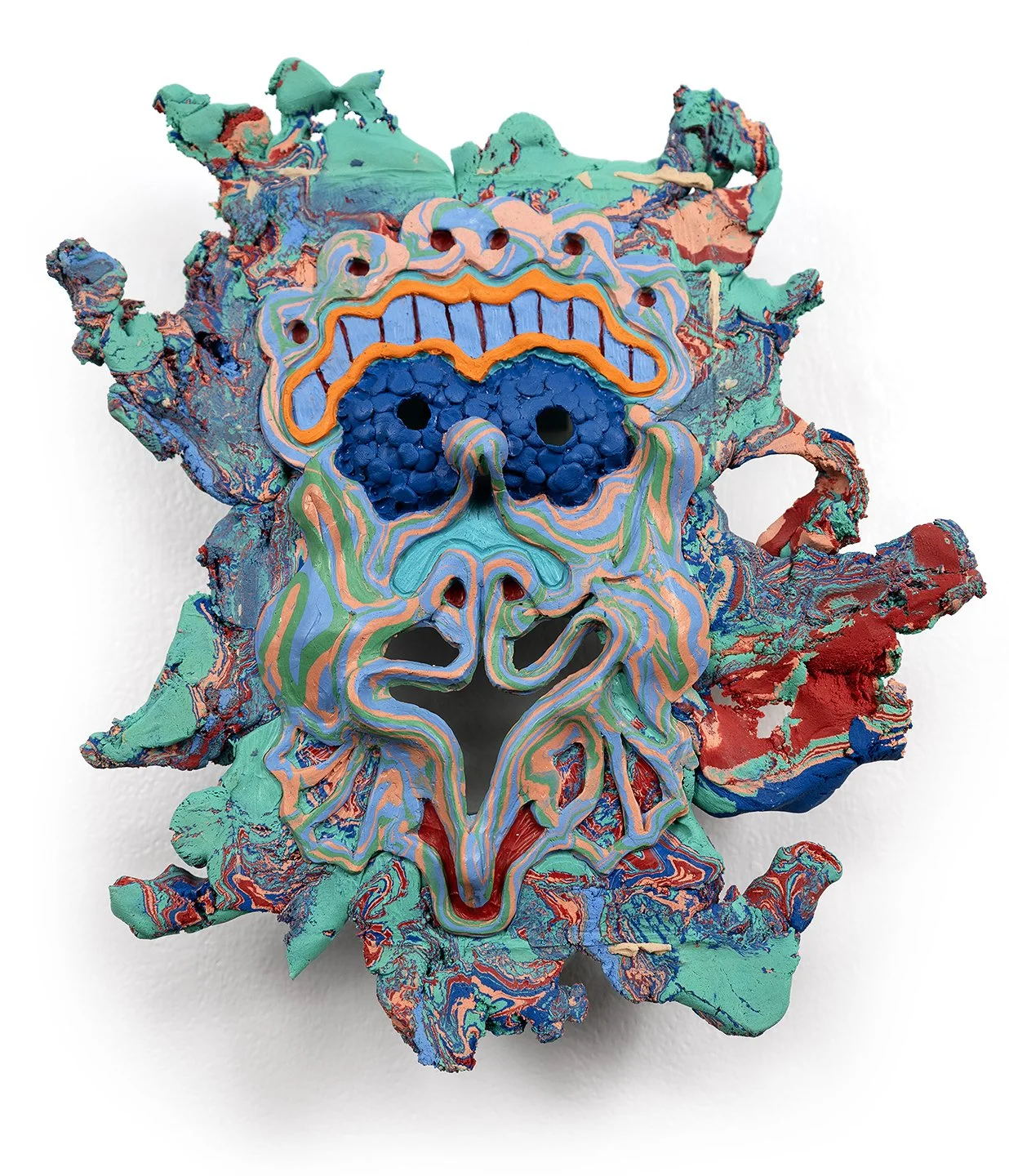  Tangled Logic, 2025, epoxy clay, dispersed pigment, 10.5 x 10 x 2.5 inches 