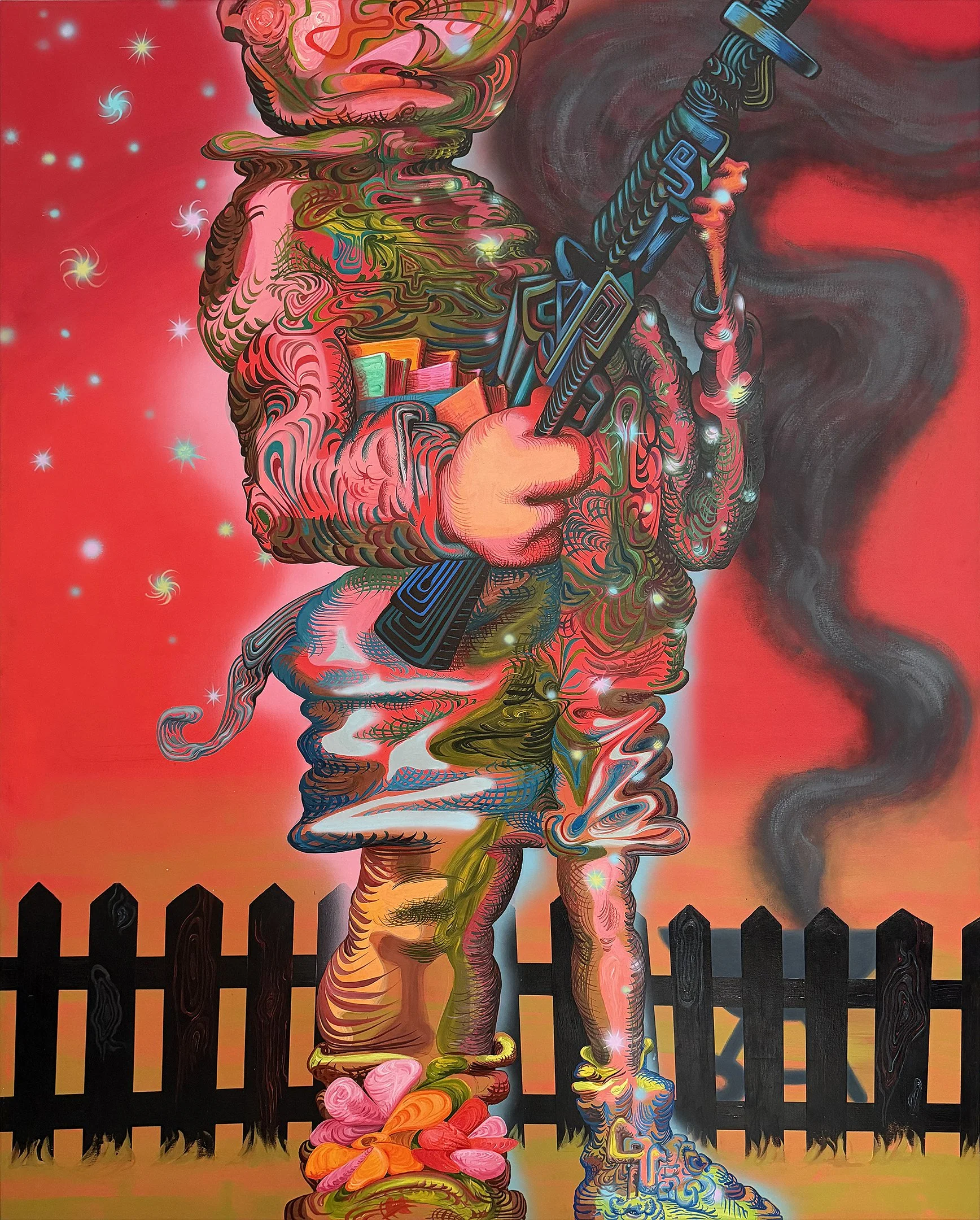   Suburbia, &nbsp;2026, crylic on canvas, 78 x 62 inches 