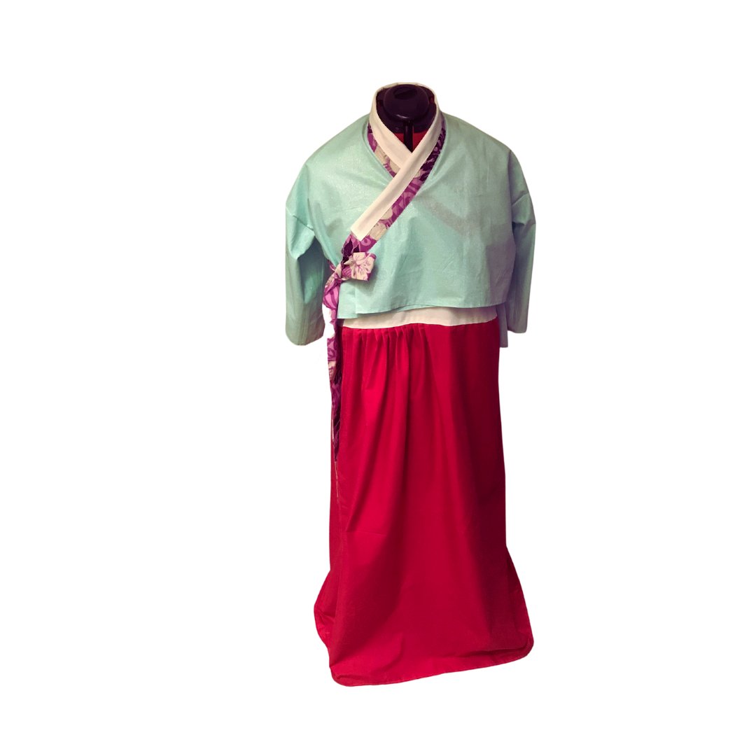 Sparkly Blue and Dark Pink Late Joseon Inspired Fashion/Modern/Fusion Hanbok