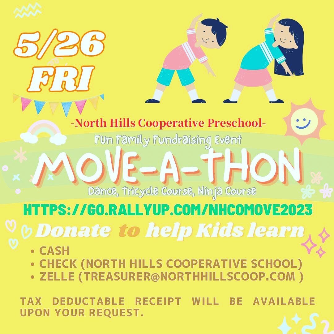 ITS MOVE-A-THON TIME!! #All of our amazing students are working hard to get ready for this years move a thon. please consider sponsoring a chikd or making a one tome donation to our special little preschool! All donations are tax deductible!  https:/
