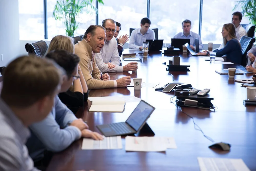 A business meeting at a table