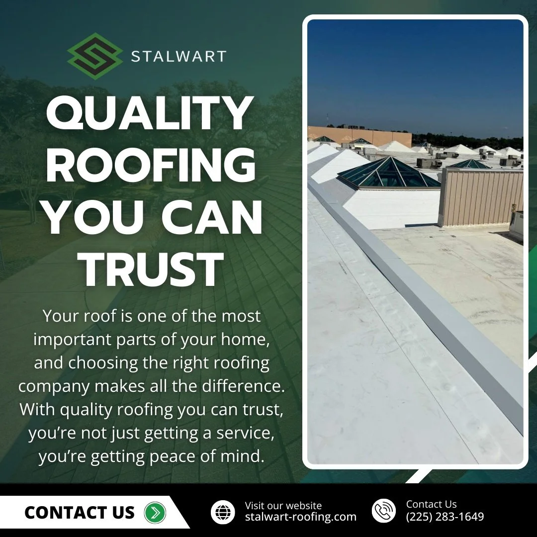 Your Roof Deserves A Team You Can Trust 🏠

Louisiana weather can be tough, but with Stalwart Roofing, your home is protected by quality workmanship built to last. We focus on doing the job right so you can have confidence in your roof every day.

Wi