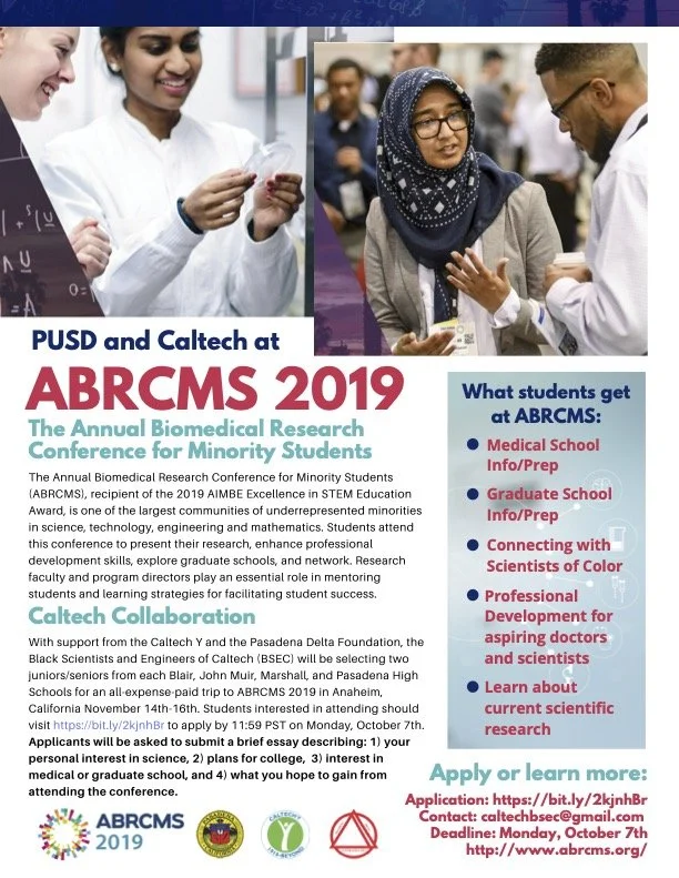“Before attending the conference, being a doctor or a scientist seemed like something I could
only dream about, but talking to people in these careers helped me to see that they are just like
everyone else.”
- PUSD@ABRCMS Attendee