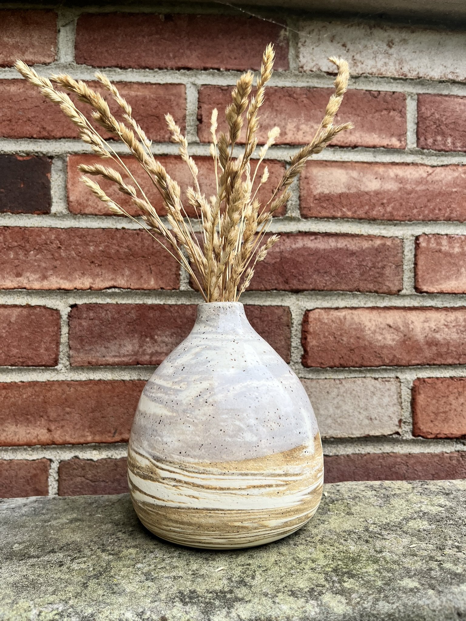 Round Marbled Vase