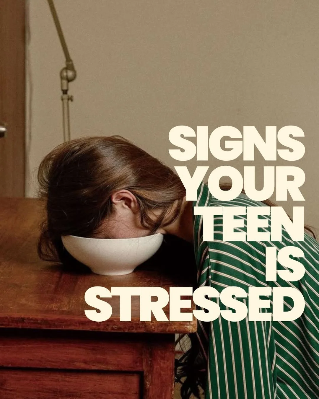 When our teens are stressed out it&rsquo;s not always obvious + it is individual. 

Sometimes you may notice changes in their daily habits, attitude, withdrawal or when you try to check in you just get a &ldquo;I&rsquo;m fine.&rdquo; 

If you notice 