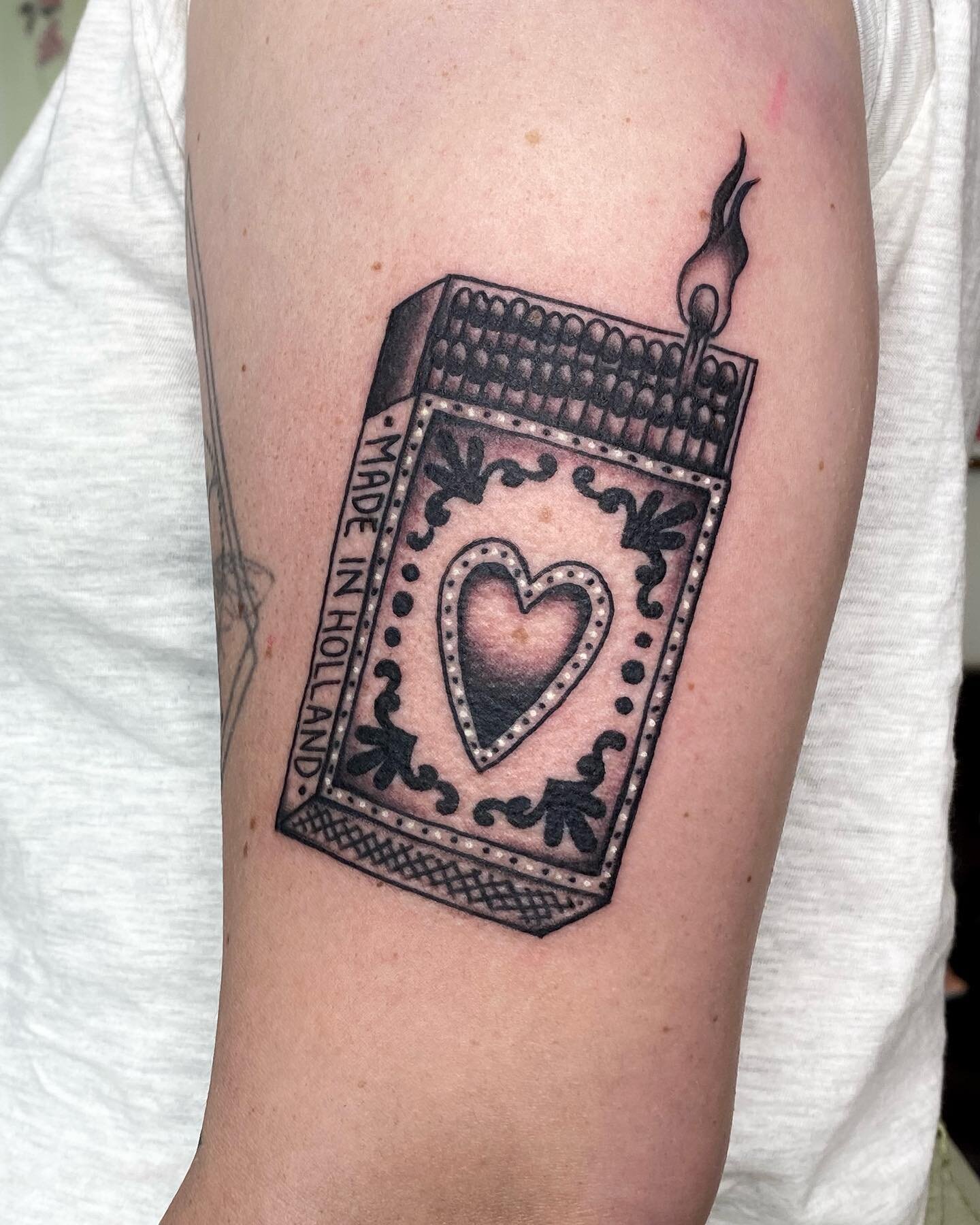 One of the matching match box 🔥 
Thank you J&amp;L!  Done at Black Rabbit Studio, Langley.

Today Sunday, find me doing flash day along @rempetattoo at @36thstreettattoo 🥳🥳🥳