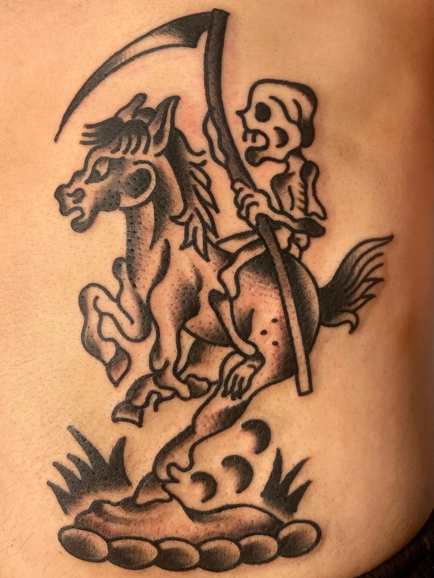 💀Custom tattoo made today @36thstreettattoo for Joshua!