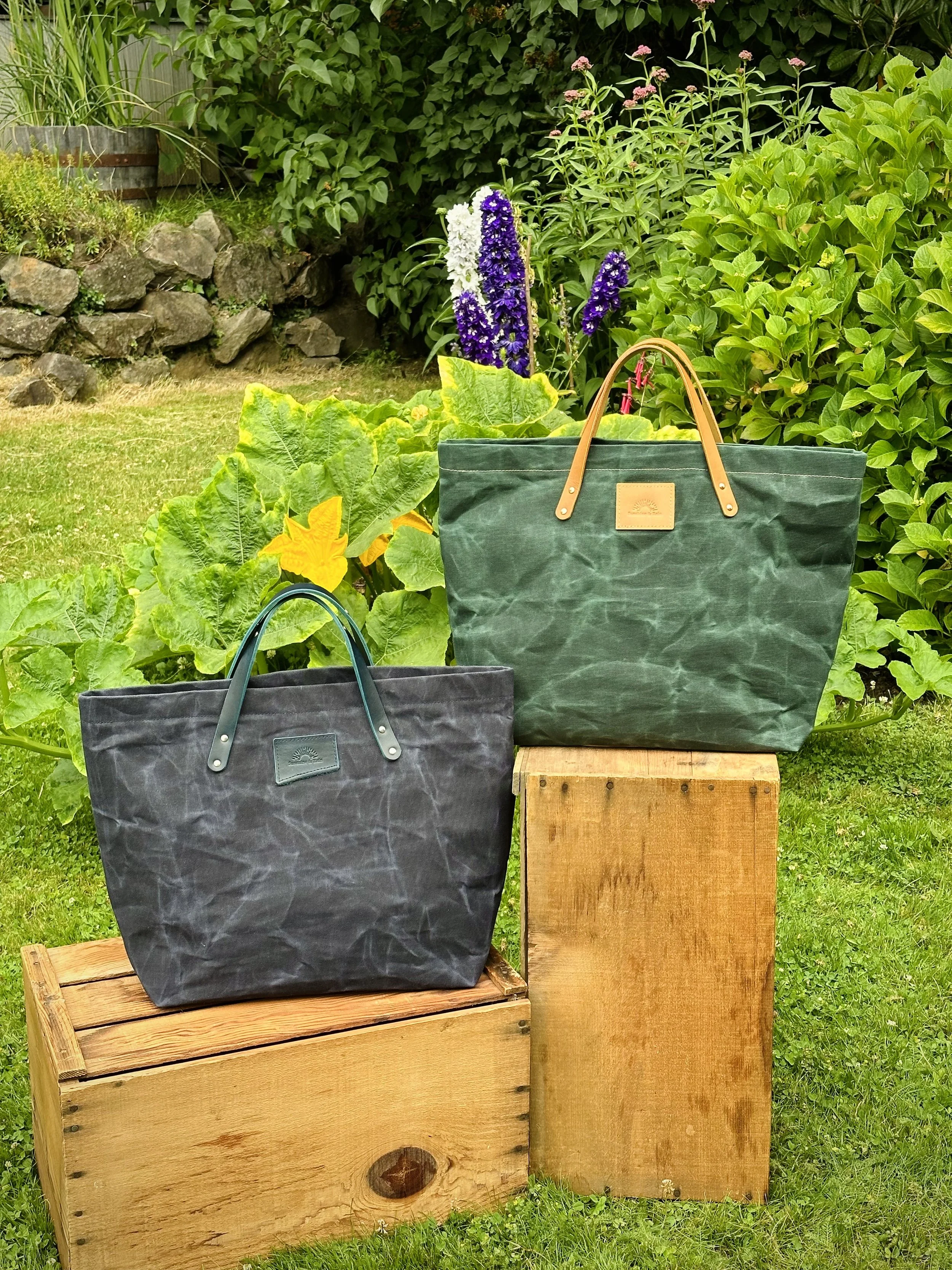 waxedcanvascarpetbagsfrontgarden.jpg