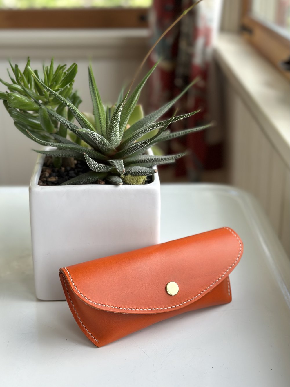 Hand-stitched Red Envelope Clutch in soft Italian leather — Sunshine & Rain