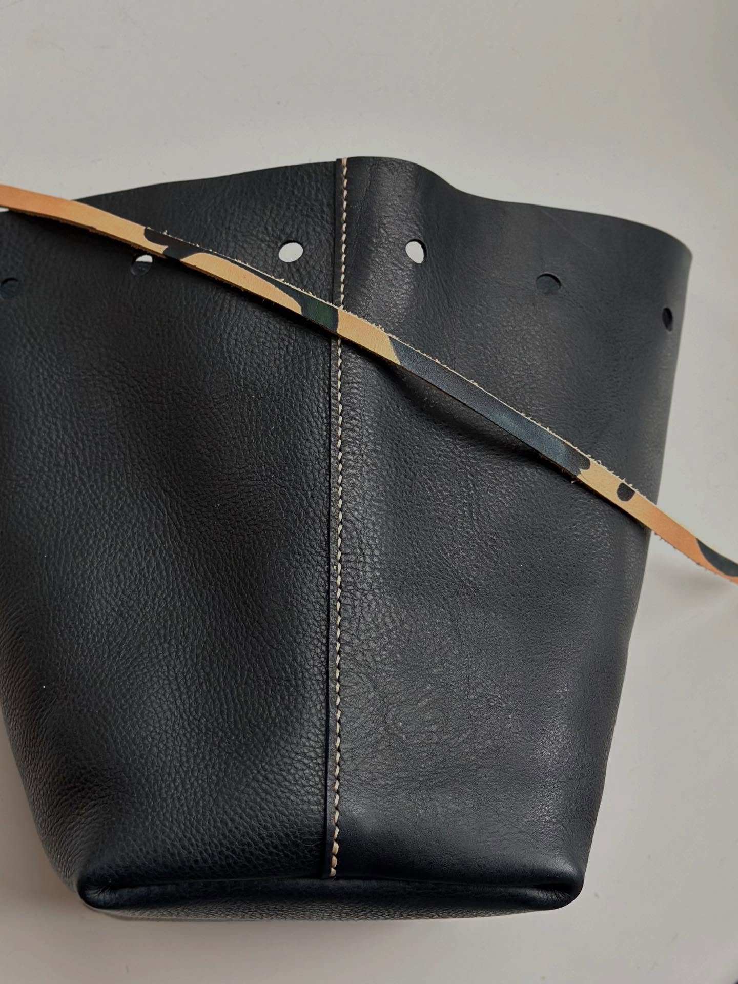 Progress with the inspiration of a found piece to make the strap and drawstring abstract dyed. ✨
I&rsquo;m using water based dye with an alcohol based brighter color.  This is take-two.  Hard part is when to stop.  And letting it dry.  I&rsquo;ll add