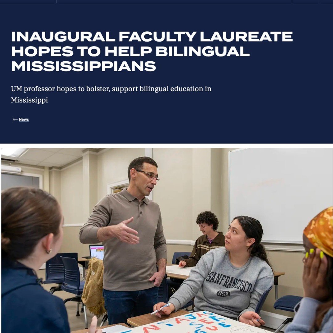 Wondering what the UM Faculty Laureates will do? Stephen Fafulus plans to help bilingual and minority language-speaking Mississippians, including Ole Miss students.

See link in bio to find out more.
#facultylaureatesatum #mississippilab
@olemiss