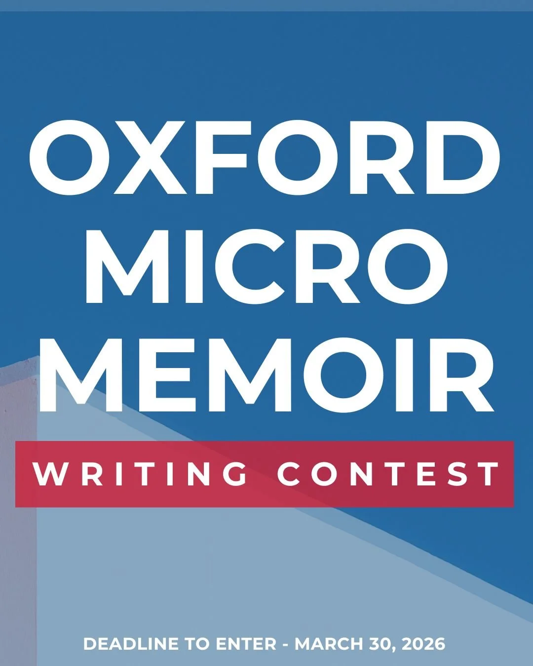 Now accepting entries for the Oxford Micro Memoir Writing Contest with Beth Ann Fennelly, author of The Irish Goodbye.

PRIZES - Finalists will be chosen to read their micro memoirs live on stage at the @doubledeckerart on Saturday, April 25, 2026. F