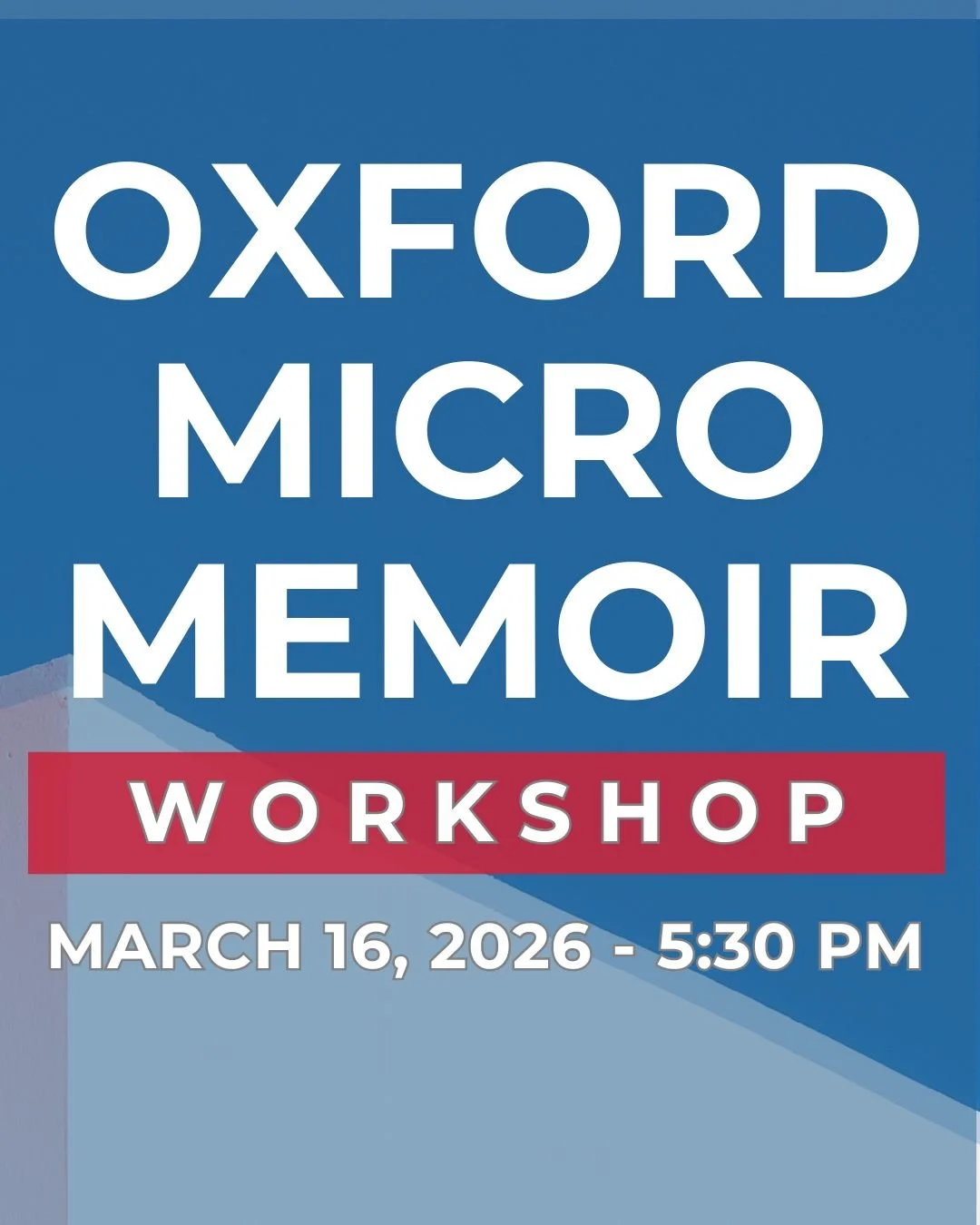 How to Distill Your Big Oxford Life into a Micro Memoir with @bethannfennelly, author of The Irish Goodbye.

During this interactive one-hour session, Beth Ann Fennelly of Oxford, author of two books that have helped define this genre, Heating and Co