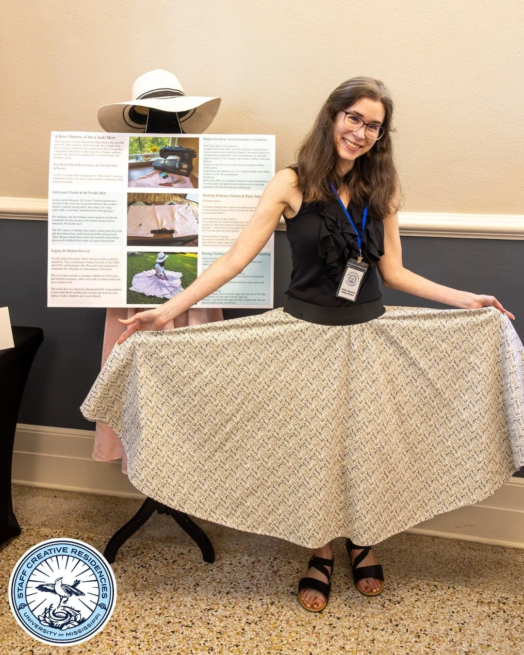 Holly Cheyenne Holder-Brown, Library Specialist II in Access Services, Main Library.

With the help of the Staff Creative Residencies program, Holly learned about the history of the circle skirt, how her grandmother and mother learned how to sew, and