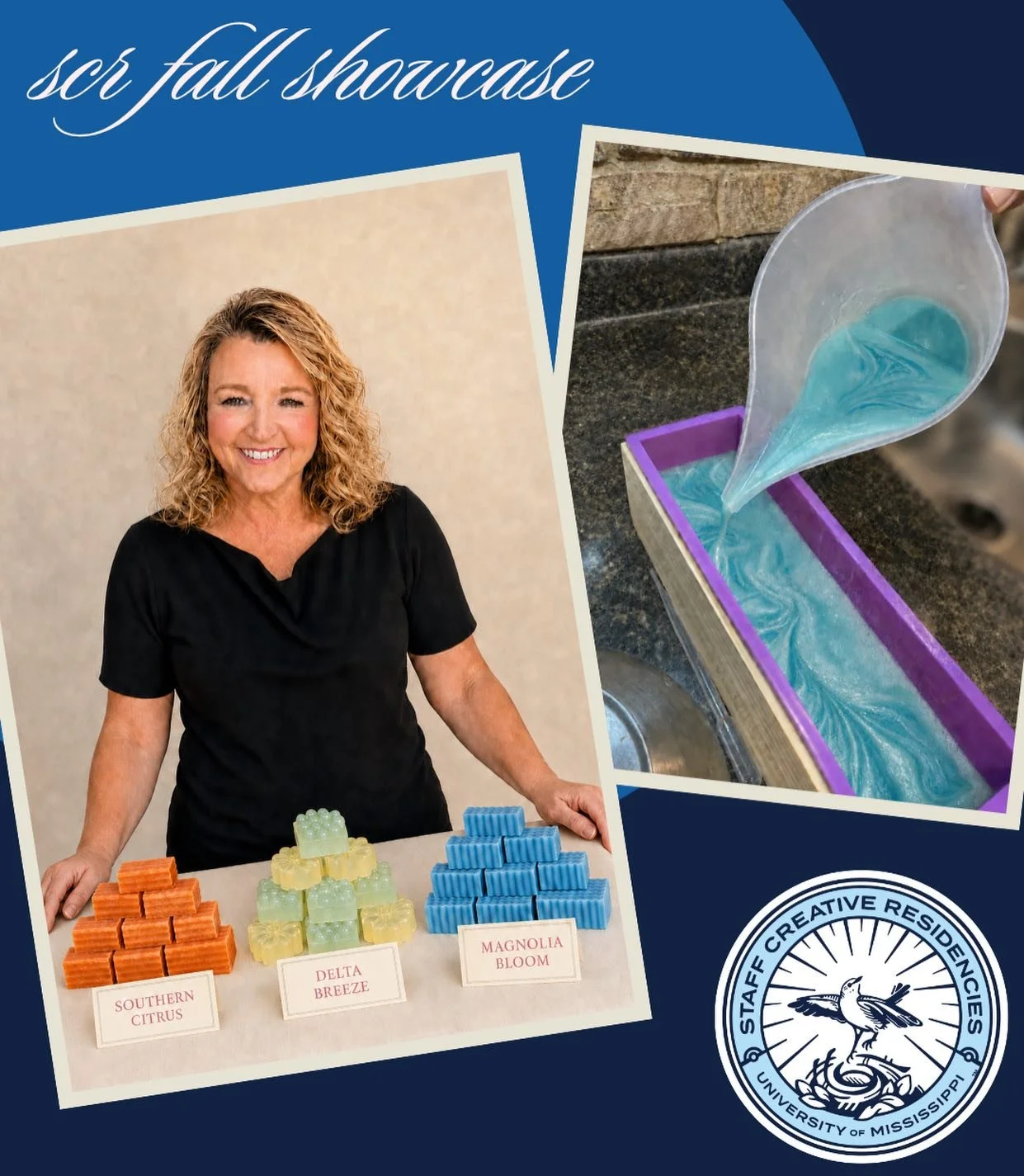 Vickie Barksdale is an Academic Advisor with the UM School of Business Advising Office, developing skills in artisanal soap making. 

Come see Vickie&rsquo;s art at the Staff Creative Residency Showcase tonight (Thursday, September 3rd!) at Johnson C
