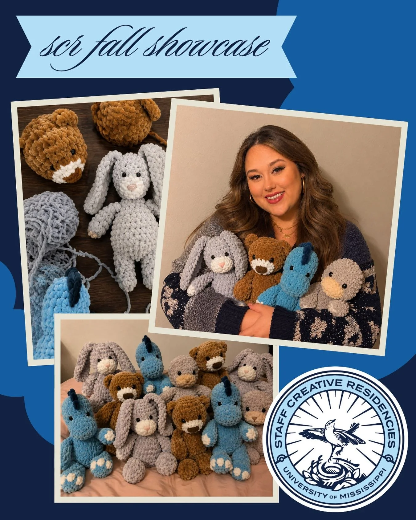 Darby Claire Caviness is an iStudy Coordinator at the University of Mississippi, and a participant of the Mississippi Lab Staff Creative Residency. Her project &lsquo;Creating Comfort: Stuffies for CASA&rsquo;  is a gift to the Court Appointed Social