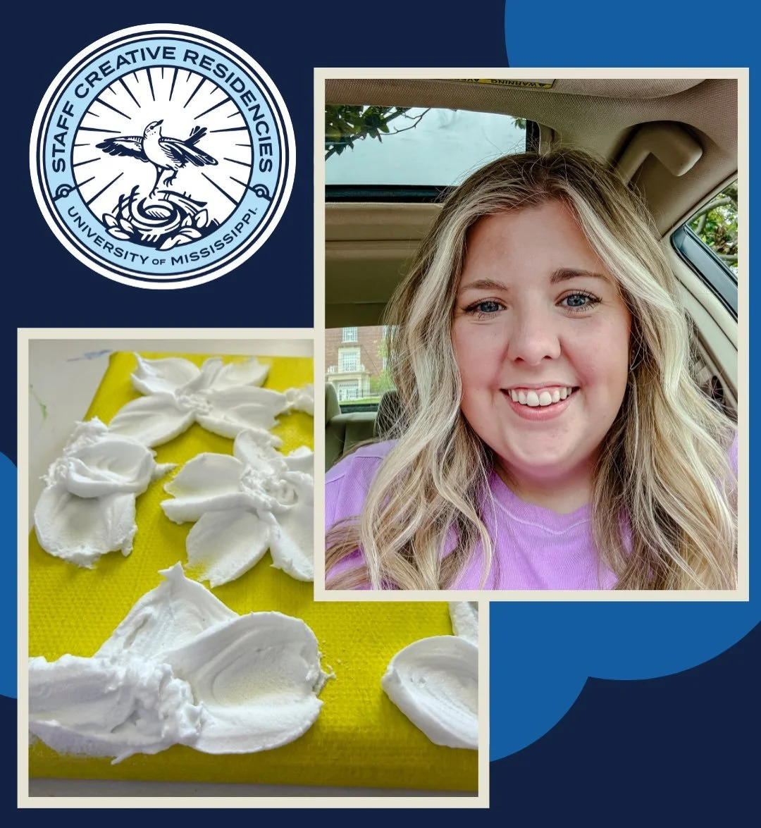 Myra Gilmore is a Staff Assistant at the University of Mississippi. Myra&rsquo;s Staff Creative Residency was focused on Texture Floral Painting. Her art painting southern florals has grown to include landscapes. #painting #art

Photo credit: Myra Gi